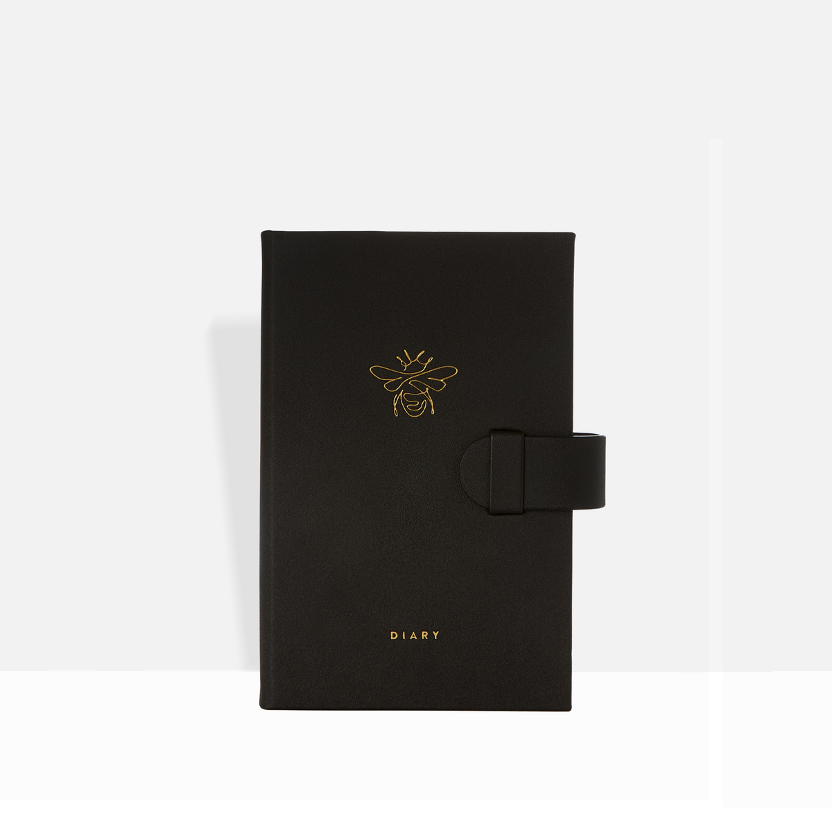 2027 Pocket Diary | Gold Bee closed cover in black gold bee-embossed vegan leather
