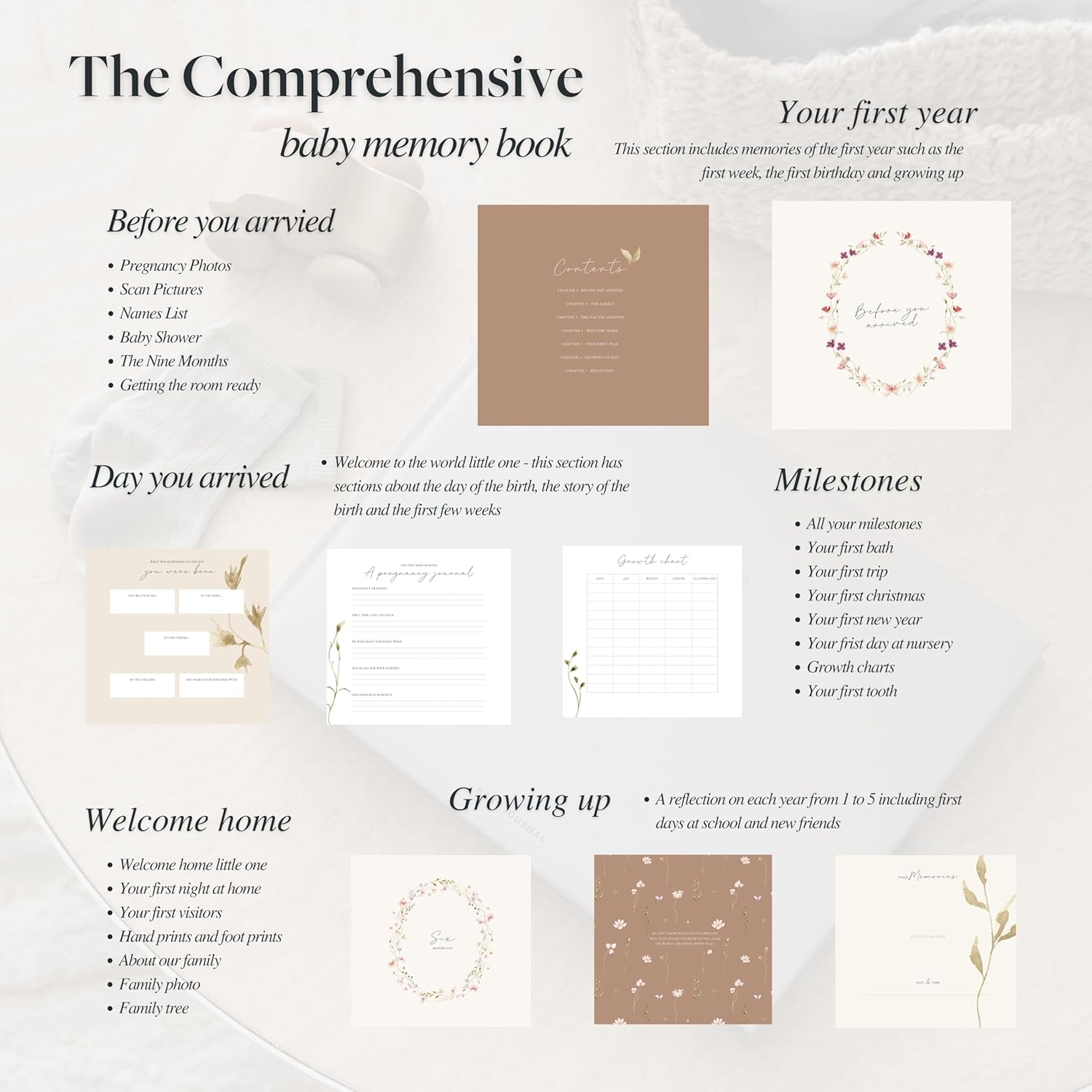 Baby Journal Memory Book - Suede - Scribble & Dot