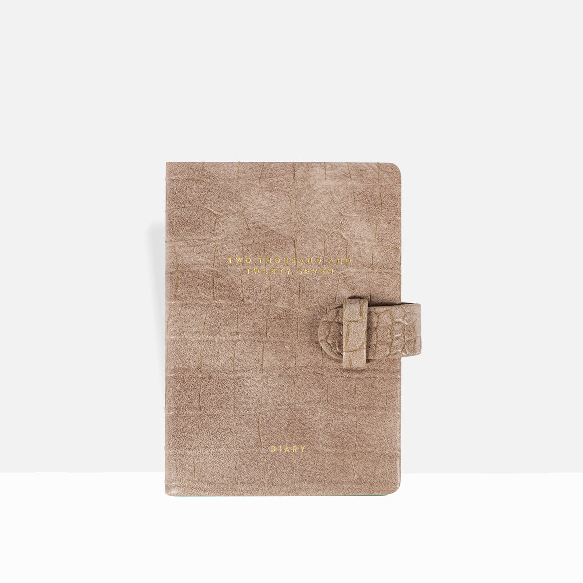2027 Pocket Diary | Sahara Croc closed cover in sahara tan croc-embossed vegan leather