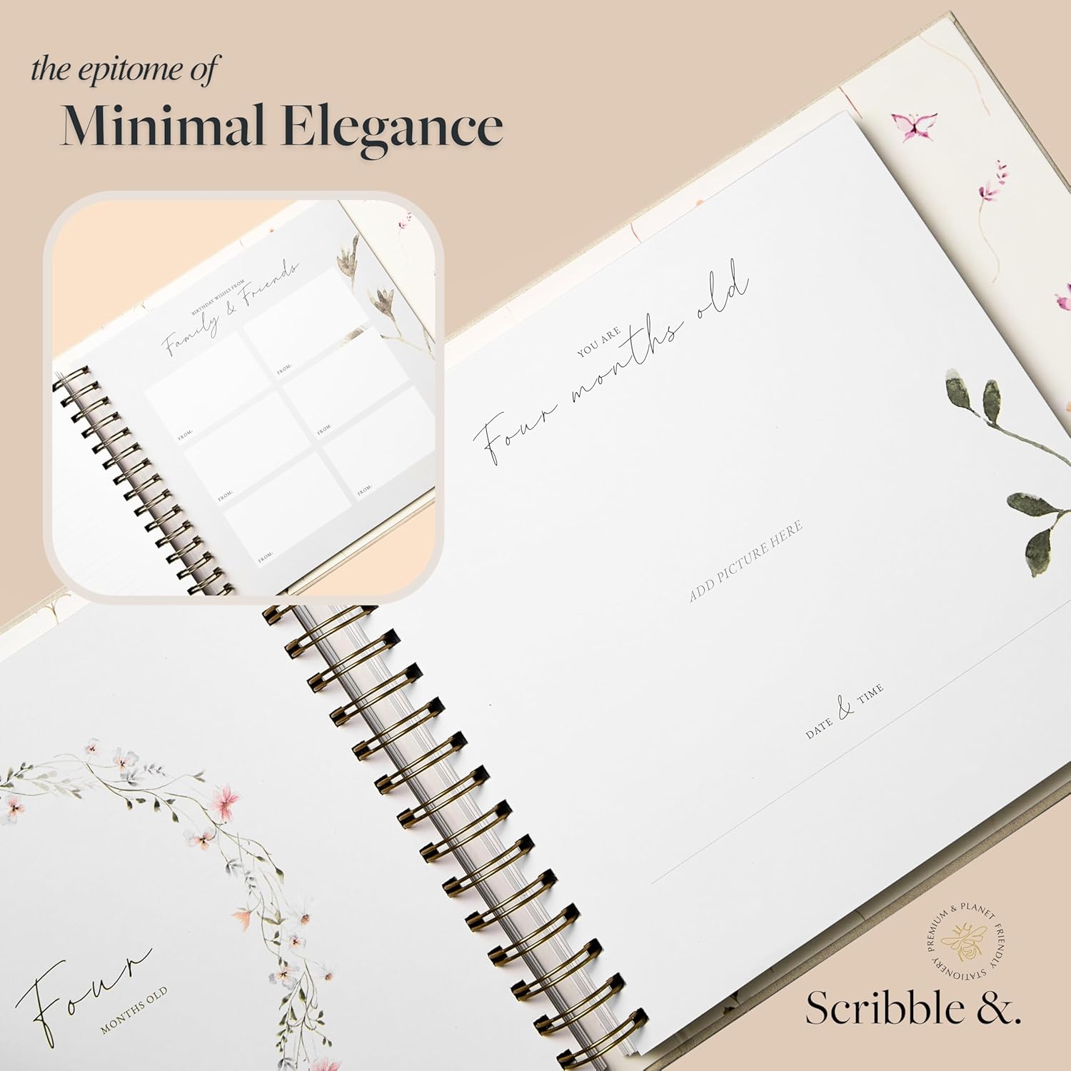 Baby Journal Memory Book - Suede - Scribble & Dot